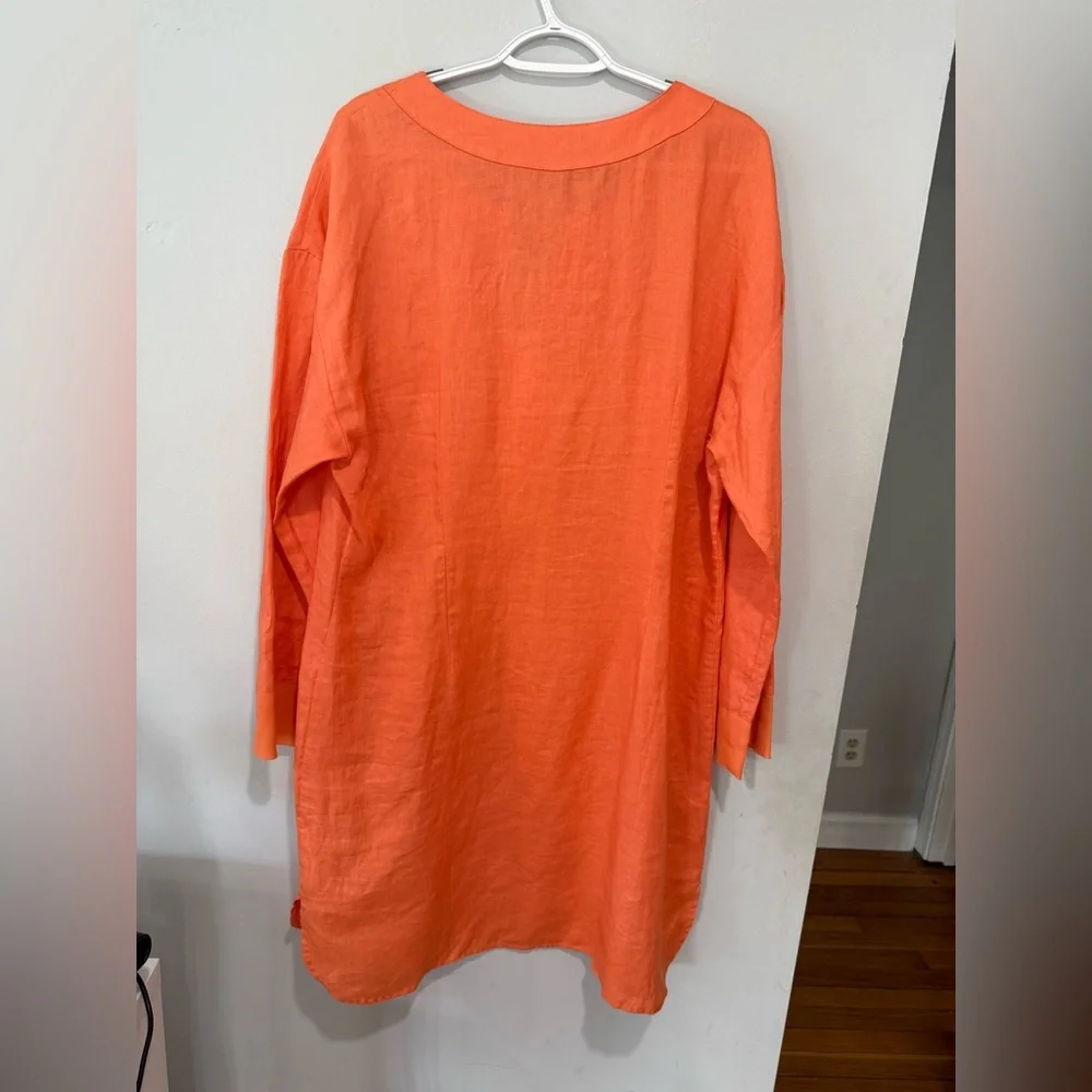 Tommy Bahama Coral Pocketed linen shirt dress size XL - Picture 9 of 11